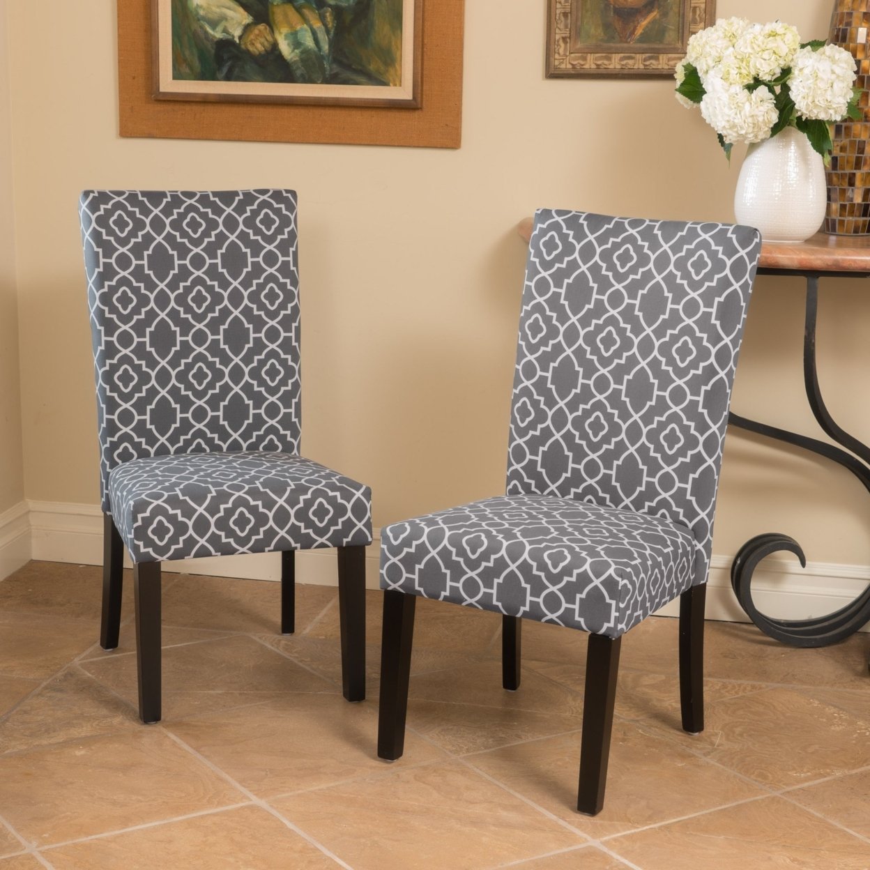 Jericho Quality Crafted Fabric Dining Chair (Set Of 2) - Gray