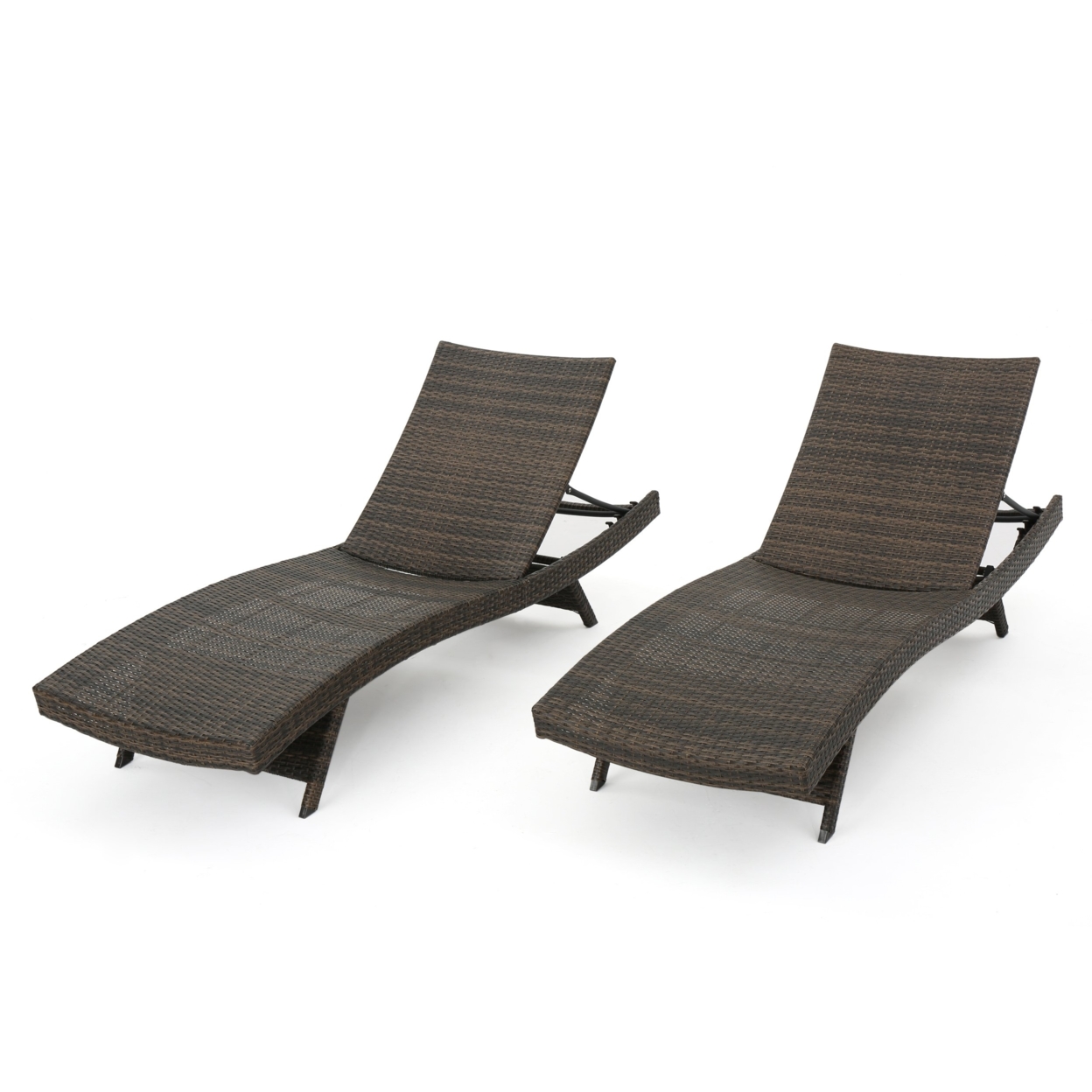 Lakeport Outdoor Mixed Mocha Wicker Armless Chaise Lounge (Set Of 2) - Wicker, Set Of 4