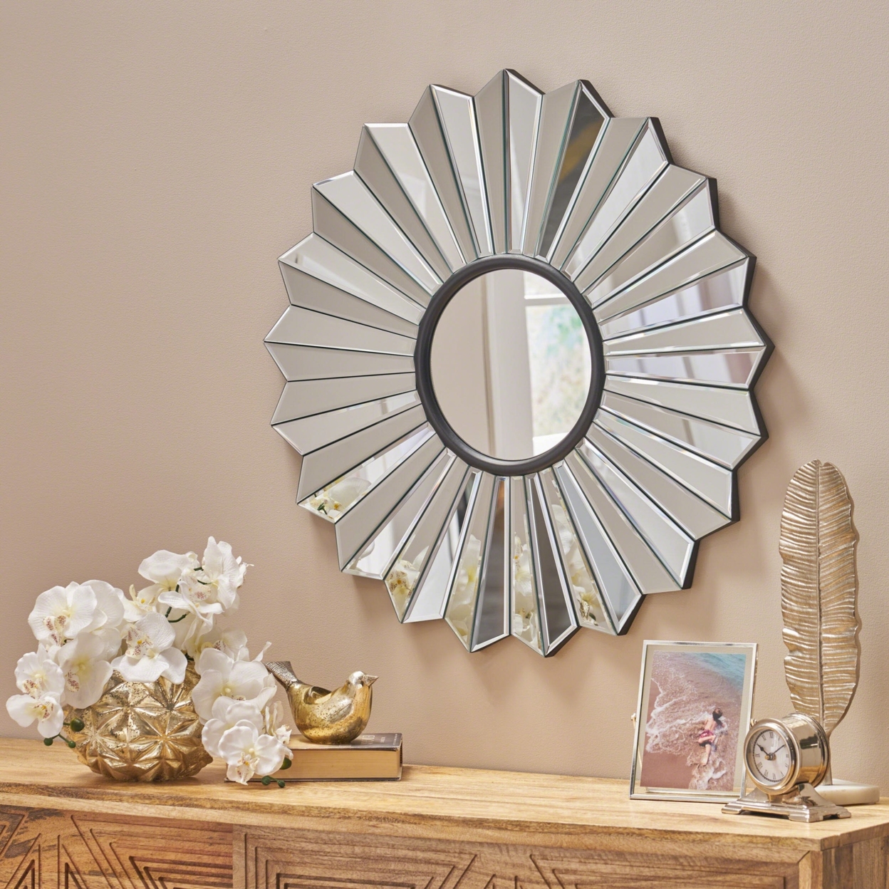 Laraine Glam Flower Wall Mirror