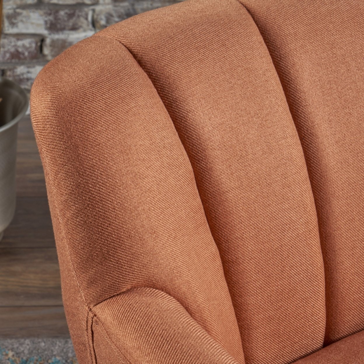 Madelyn Mid Century Modern Fabric Club Chair - Orange