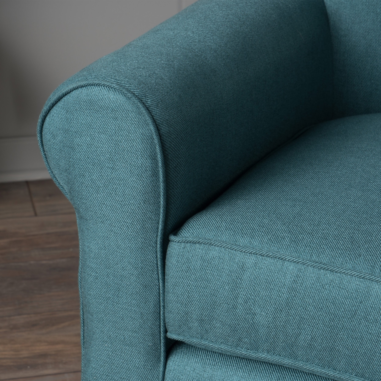 Manon Plush Comfortable Fabric Club Chair - Teal