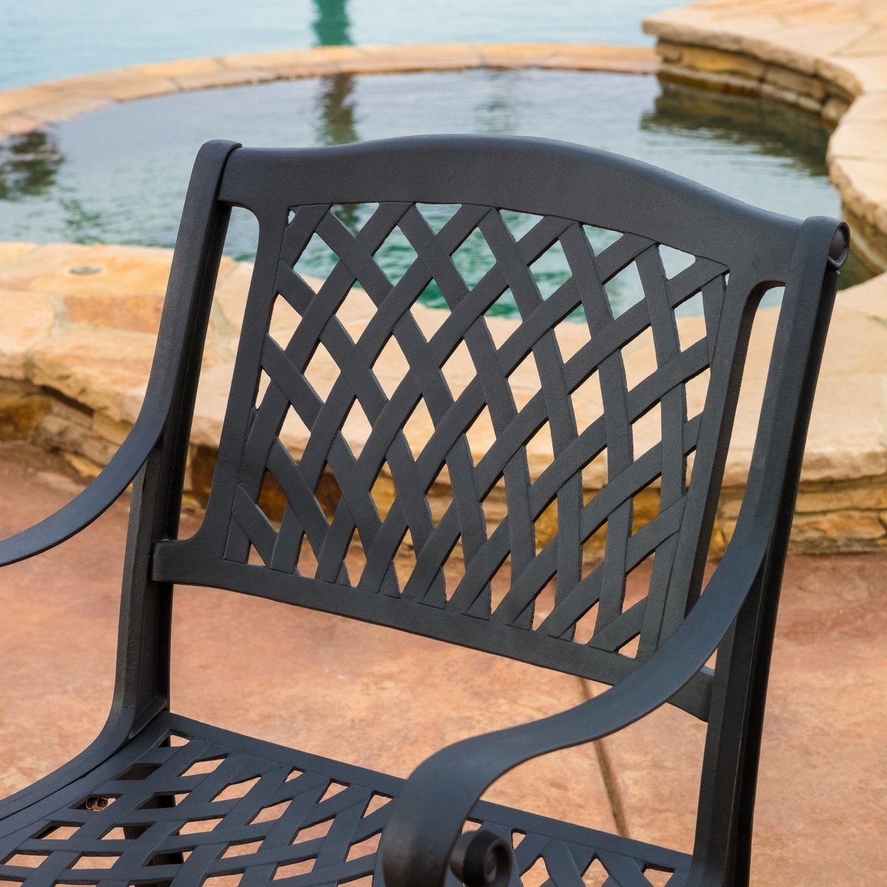 Marietta Outdoor Cast Aluminum Dining Chair (Set Of 2)