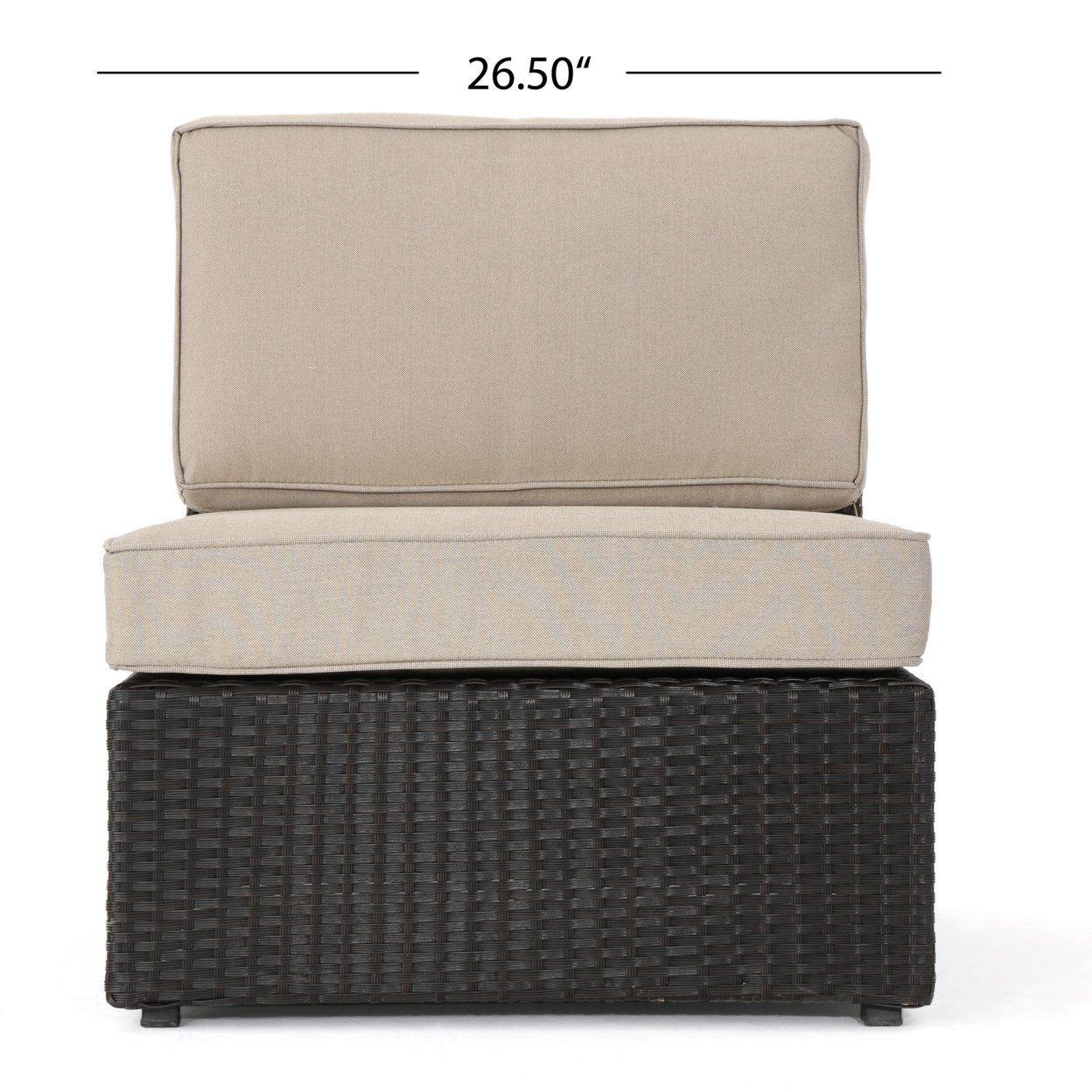 Reddington Outdoor Wicker Sectional Sofa Seat With Cushions (set Of 2) - Gray Wicker