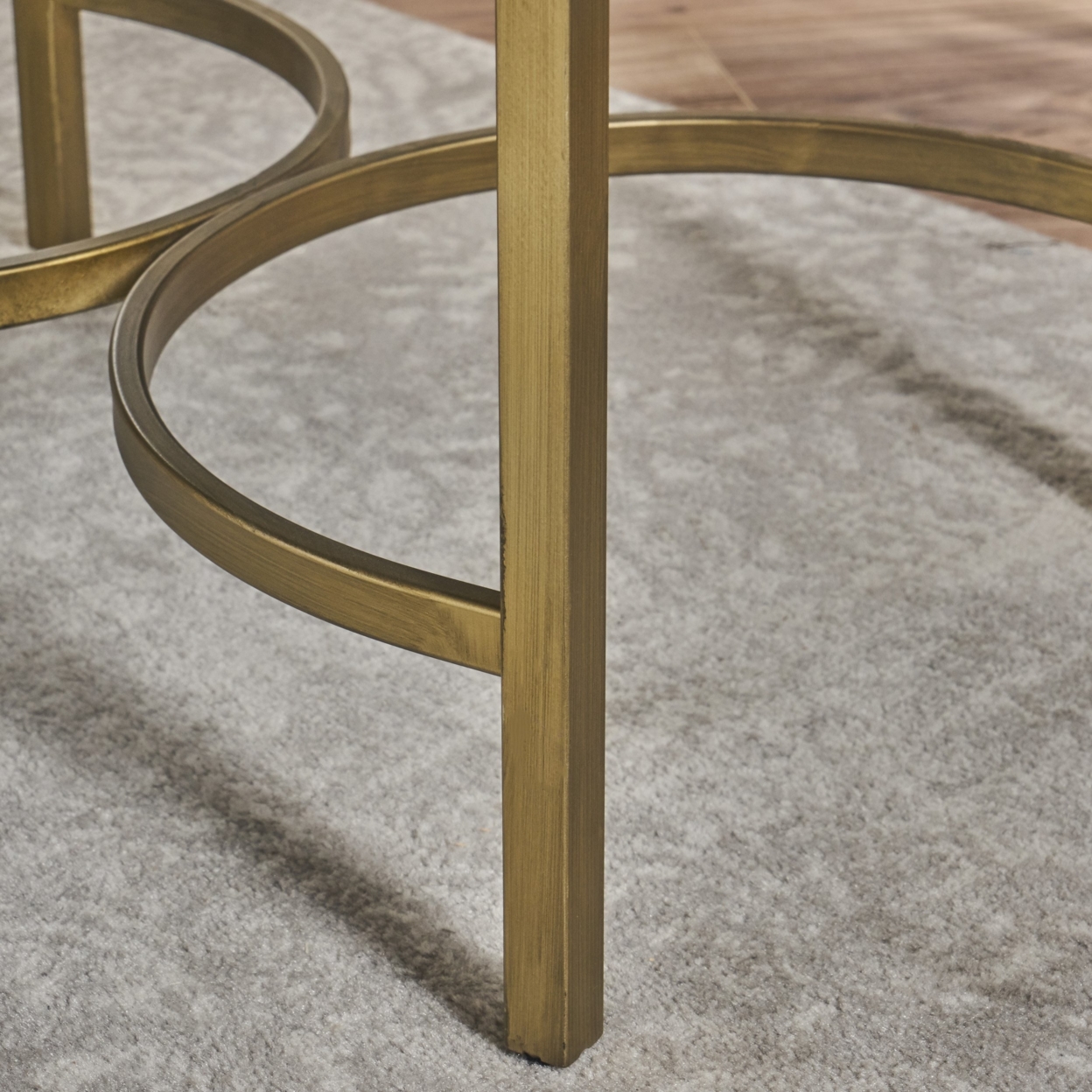 Siryen Modern Mirror Finished Side Table With Gold Iron Accents