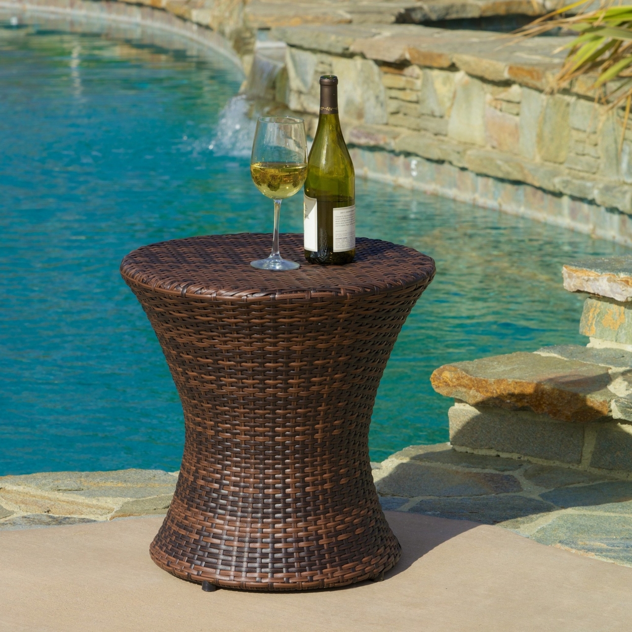 Townsgate Outdoor Boho Wicker Accent Table