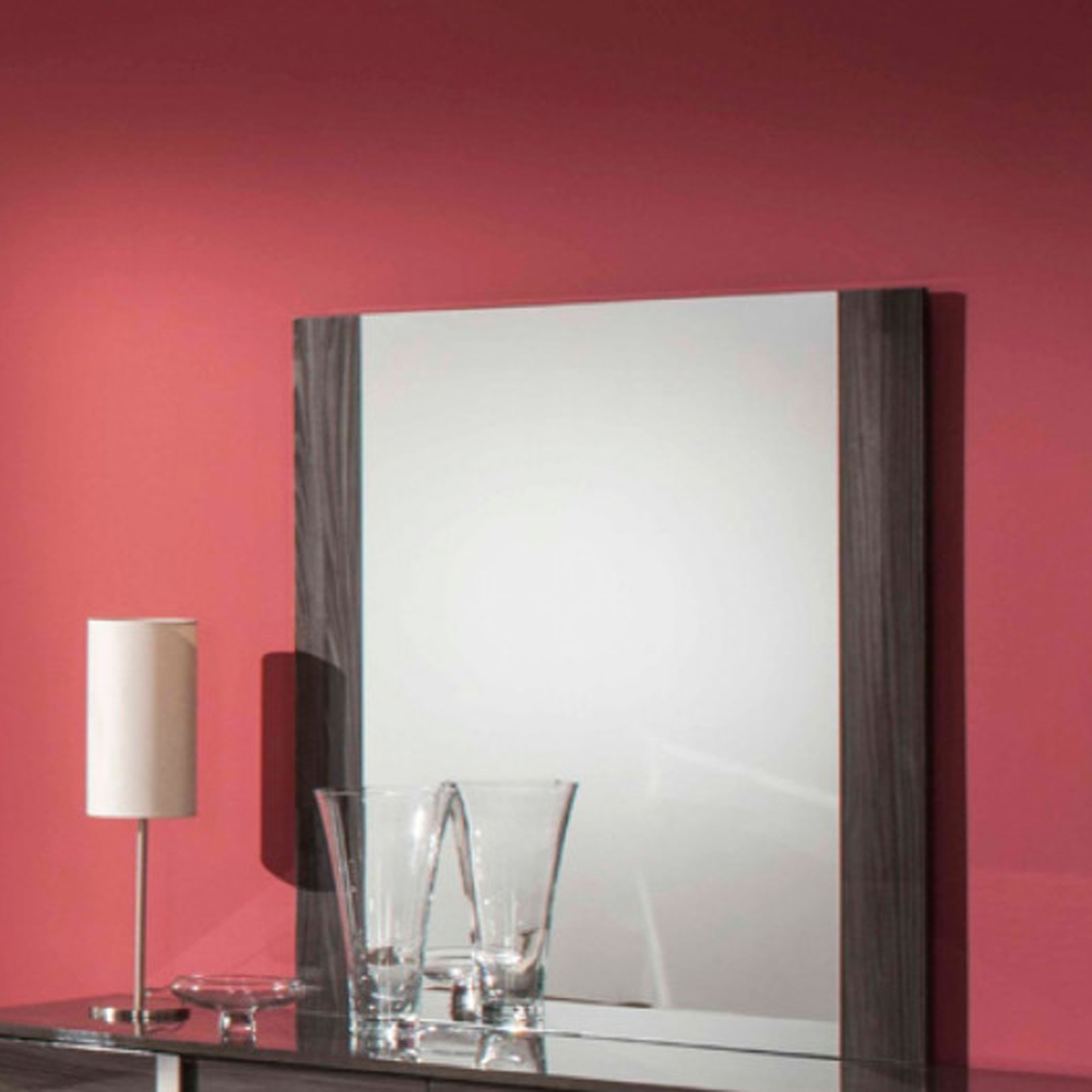 Vertically Wood Framed Mirror In Contemporary Style, Gray- Saltoro Sherpi