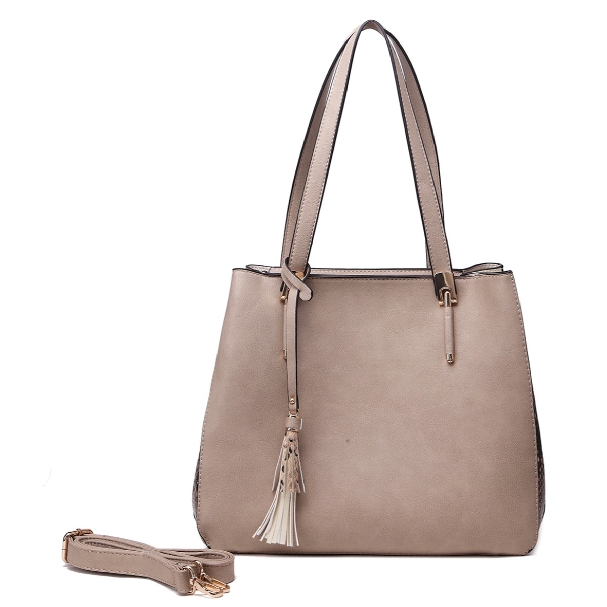 MKF Collection AHandbagail 2 In 1 Shoulder Tote By Mia K. - Taupe