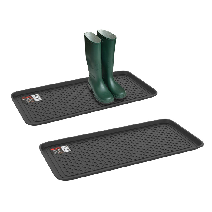 All Weather Boot Tray 30 X 15 Large Water Resistant Plastic Utility Shoe Mat Set Of 2