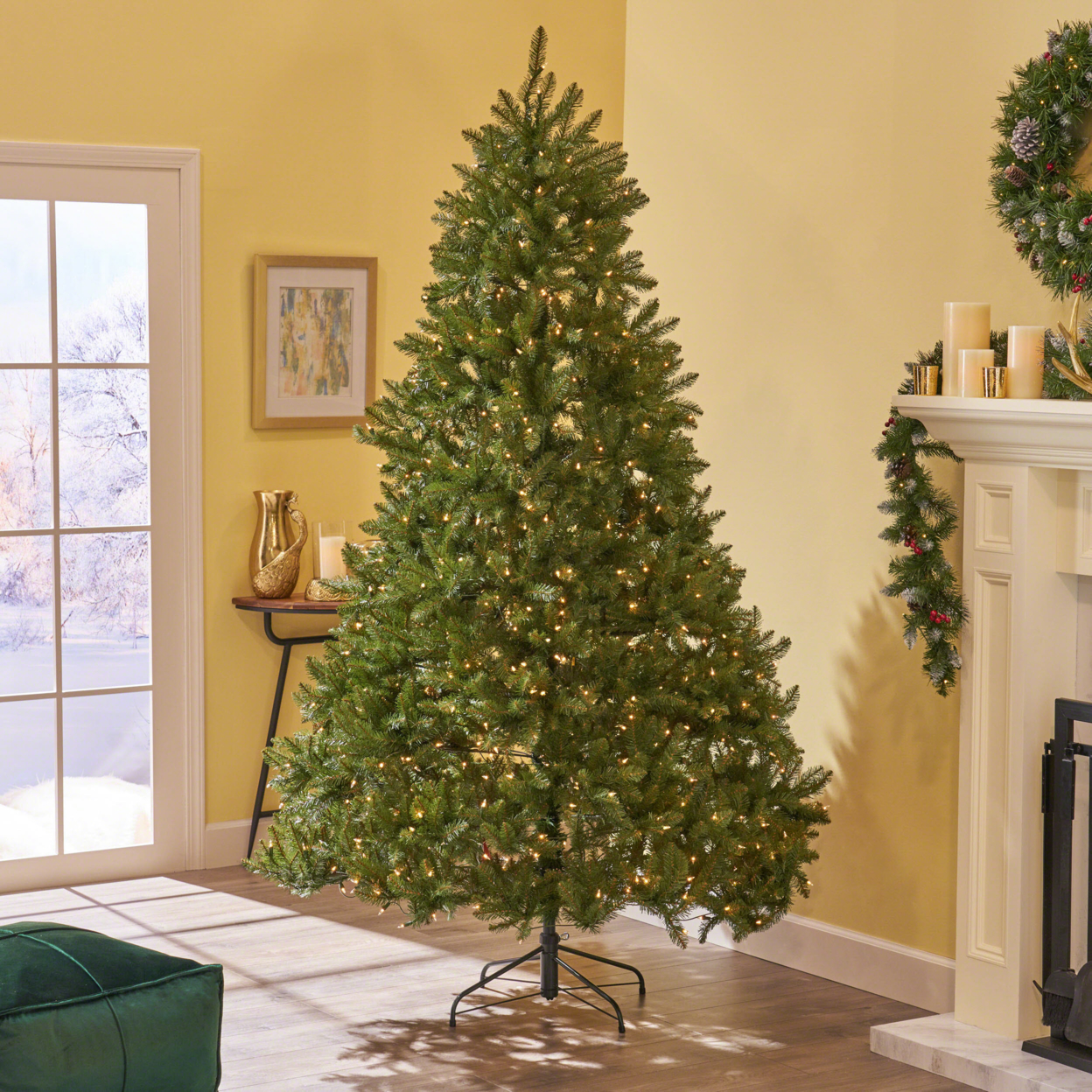 7-foot Fraser Fir Pre-Lit Or Unlit Hinged Artifical Christmas Tree - Multicolor Light, Default