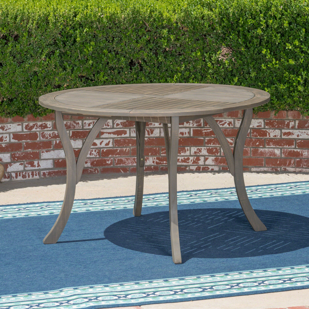 Adn Outdoor 47-inch Round Acacia Wood Dining Table - Teak