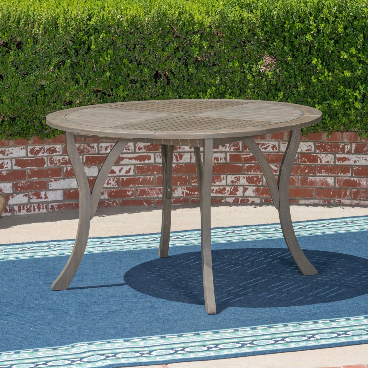 Adn Outdoor 47-inch Round Acacia Wood Dining Table - Gray