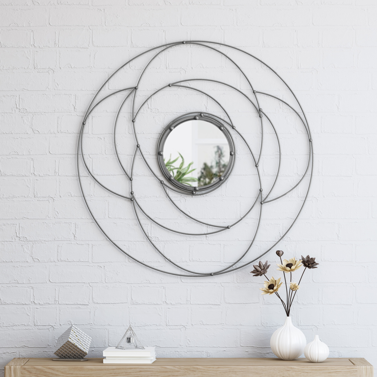 Aileen Modern Circular Wall Mirror - Gold