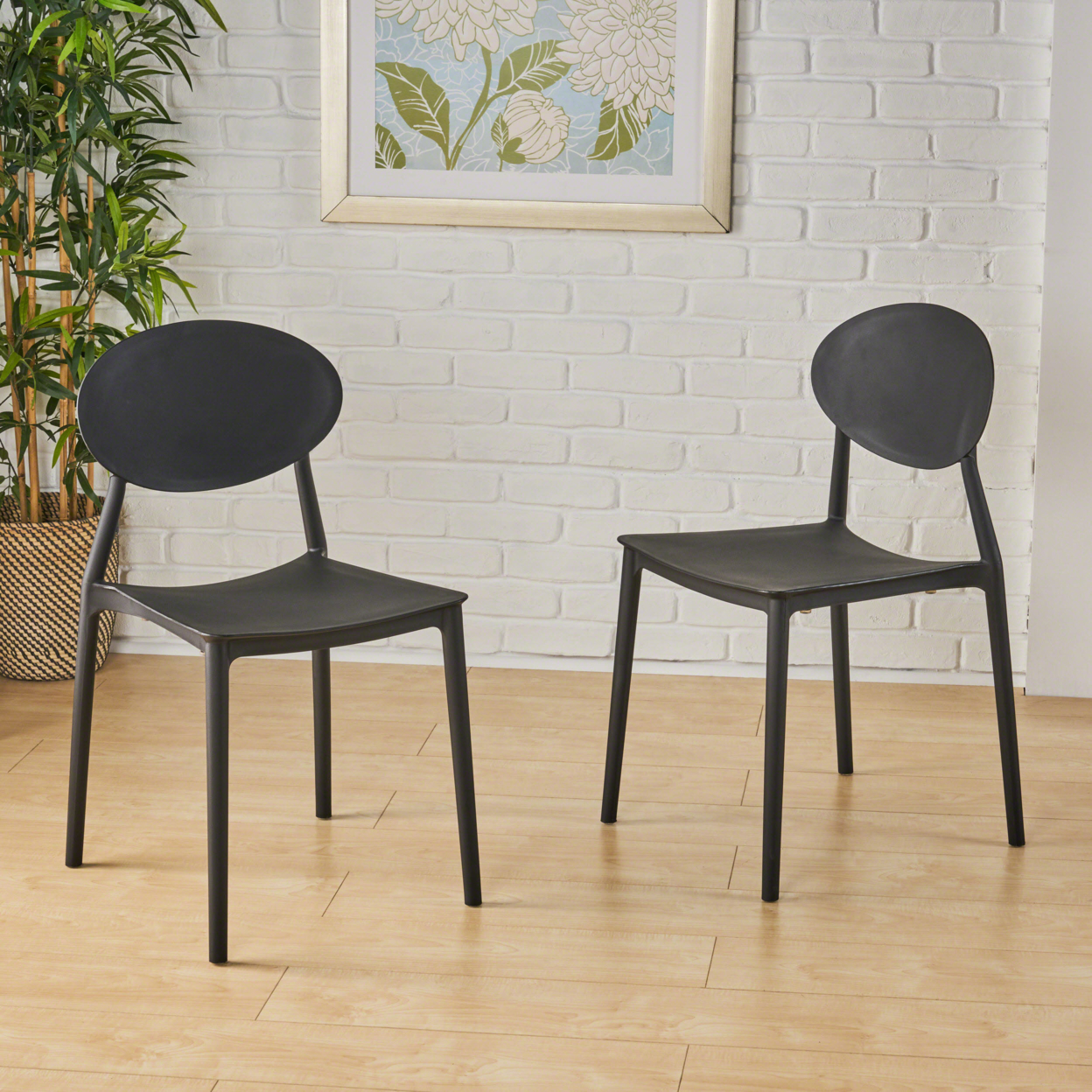 Ali Indoor Plastic Chair (Set Of 2) - Black