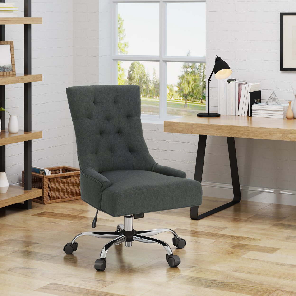 Bagnold Home Office Fabric Desk Chair - Dark Gray