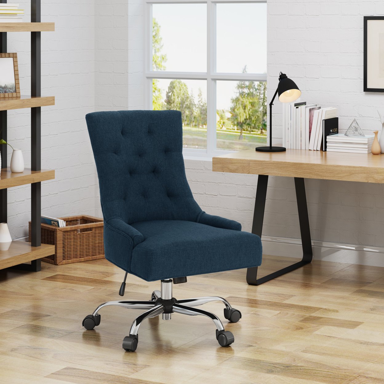 Bagnold Home Office Fabric Desk Chair - Navy Blue
