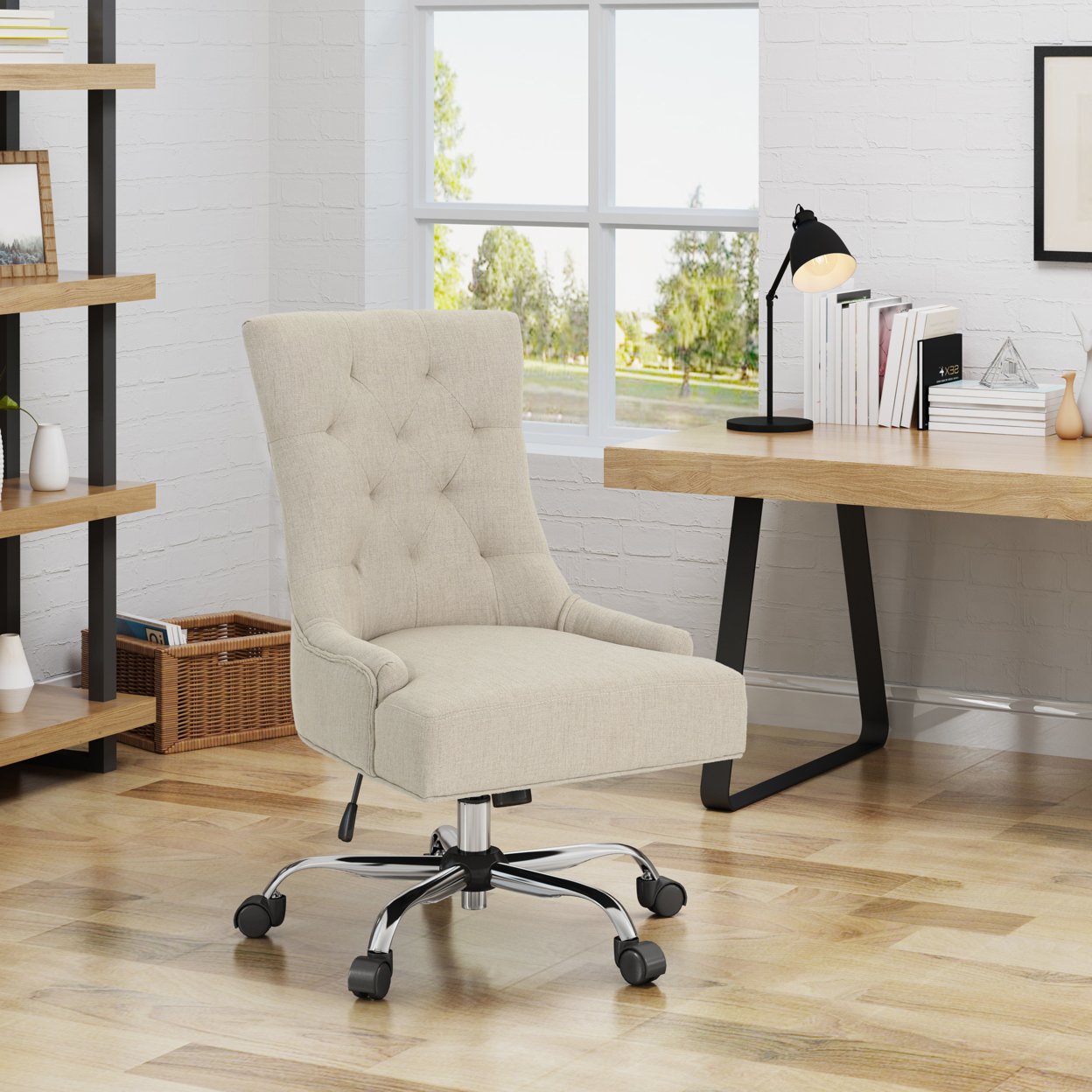 Bagnold Home Office Fabric Desk Chair - Wheat