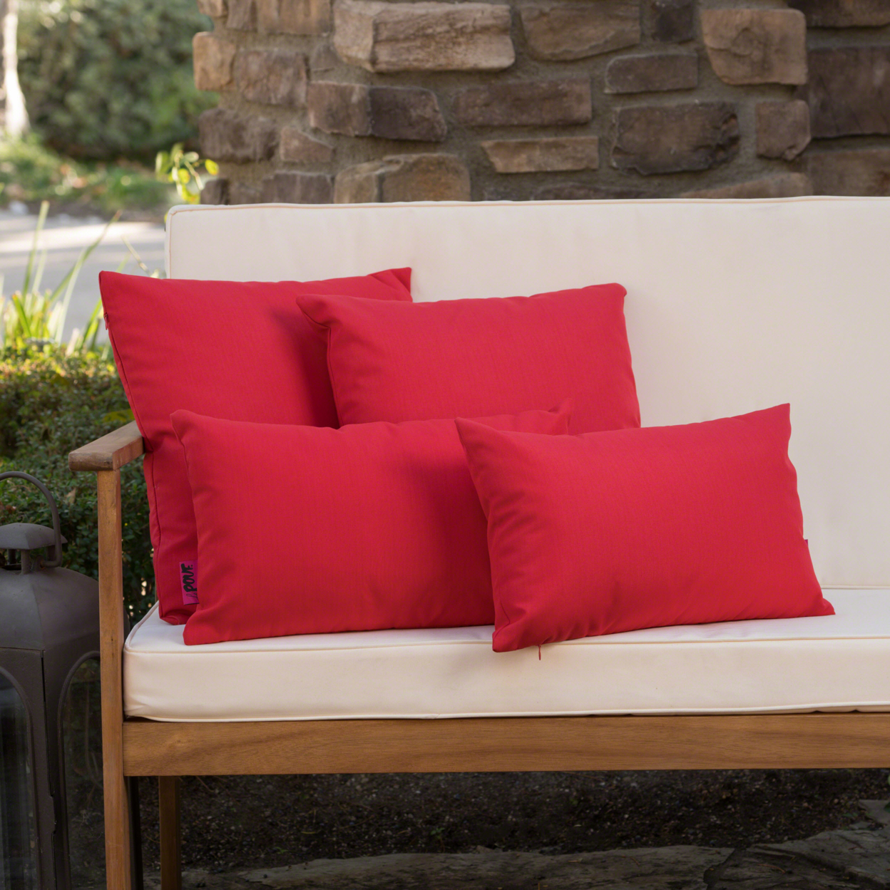 Coronado Outdoor Water Resistant Square And Rectangular Throw Pillows (Set Of 4) - Red
