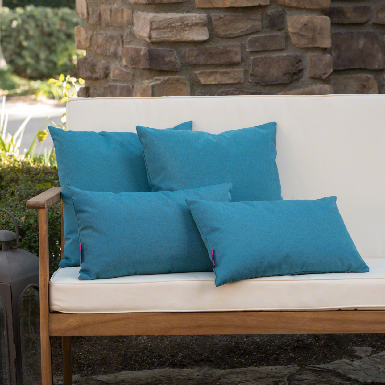 Coronado Outdoor Water Resistant Square And Rectangular Throw Pillows (Set Of 4) - Teal