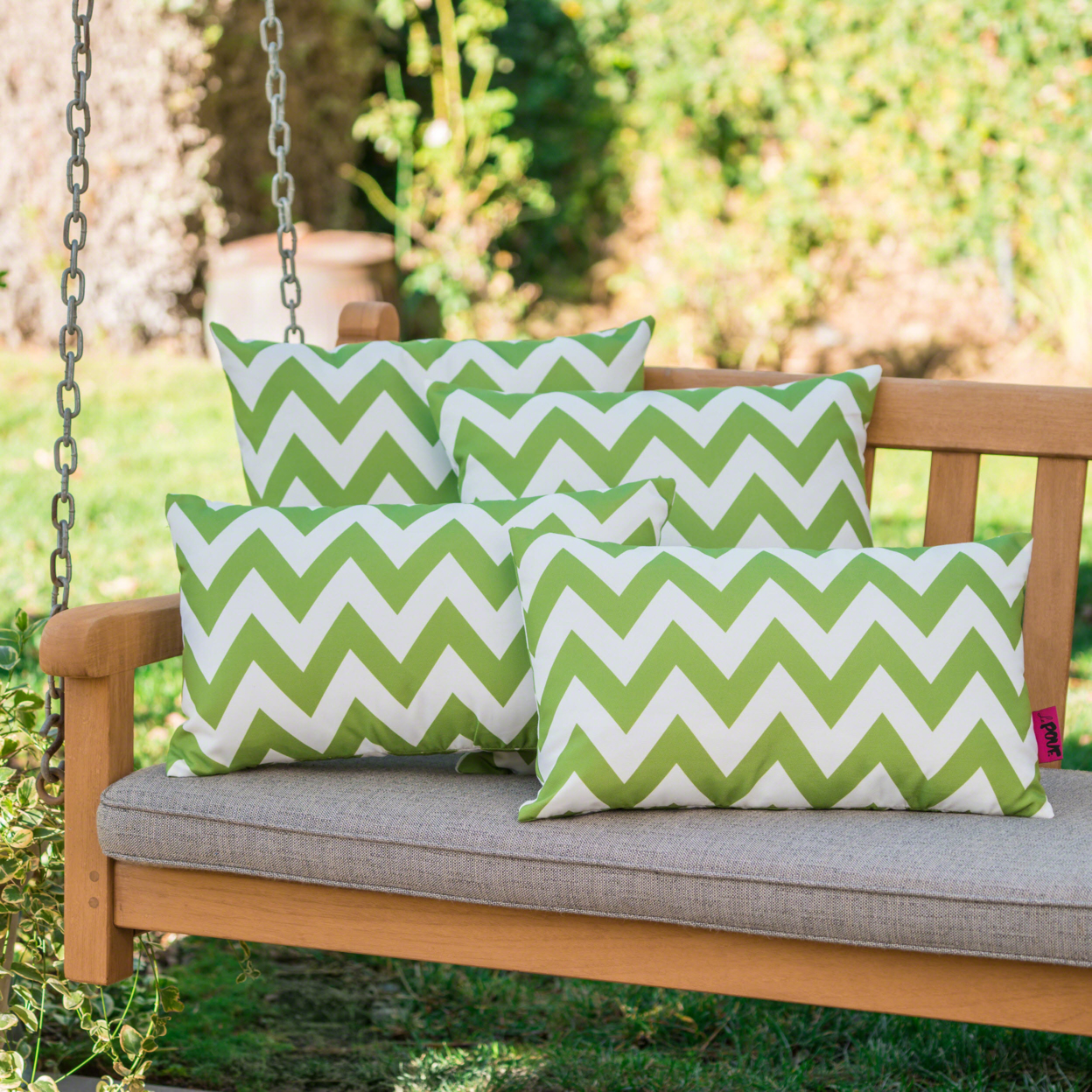 Embry Outdoor Water Resistant Square And Rectangular Pillows - Set Of 4 - Green/White