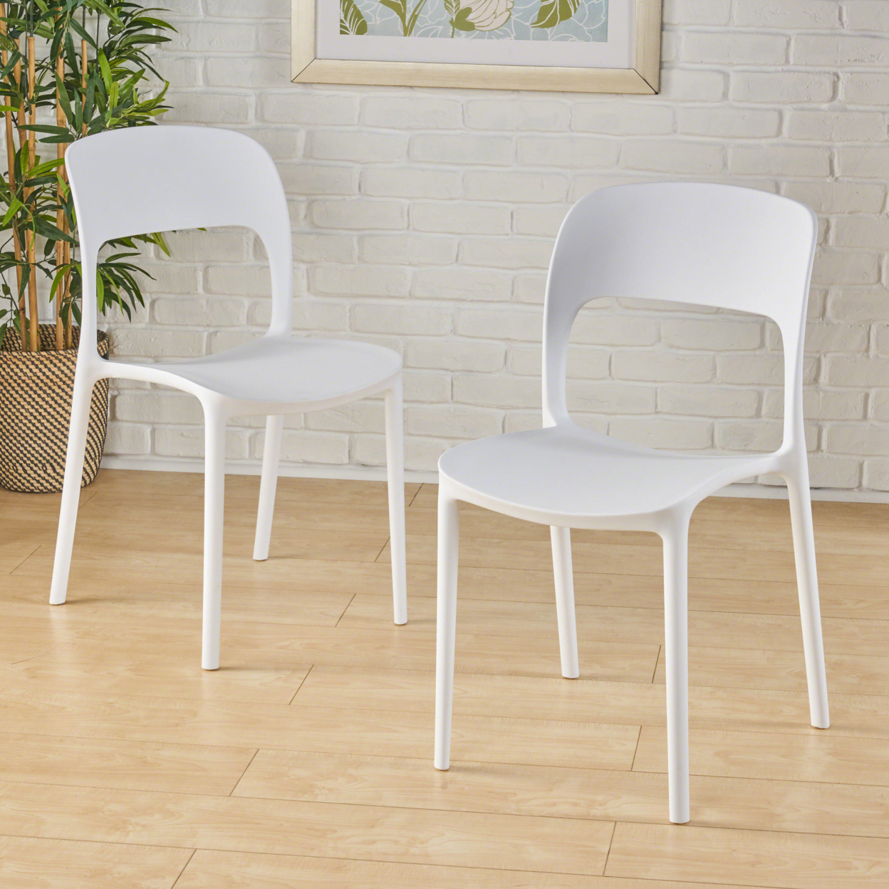 Funnel Indoor Plastic Chair (Set Of 2) - White