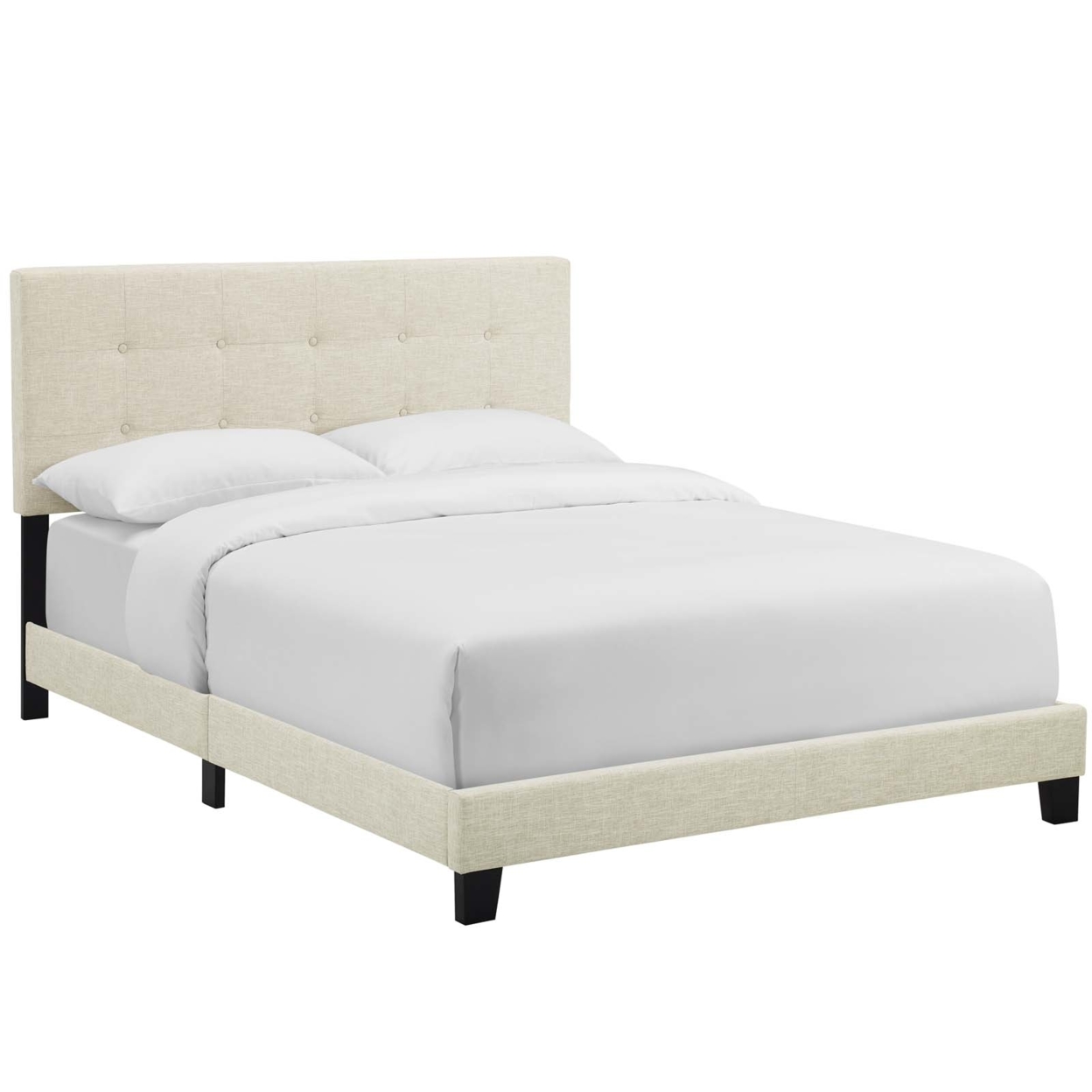 Amira King Upholstered Fabric Bed (6002-BEI)