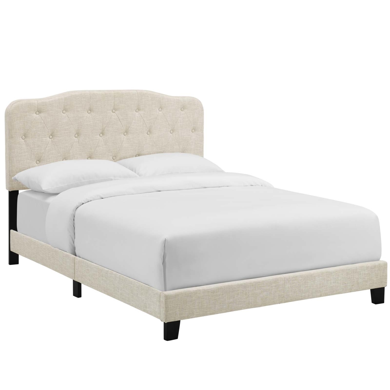 Amelia Queen Upholstered Fabric Bed (5840-BEI)