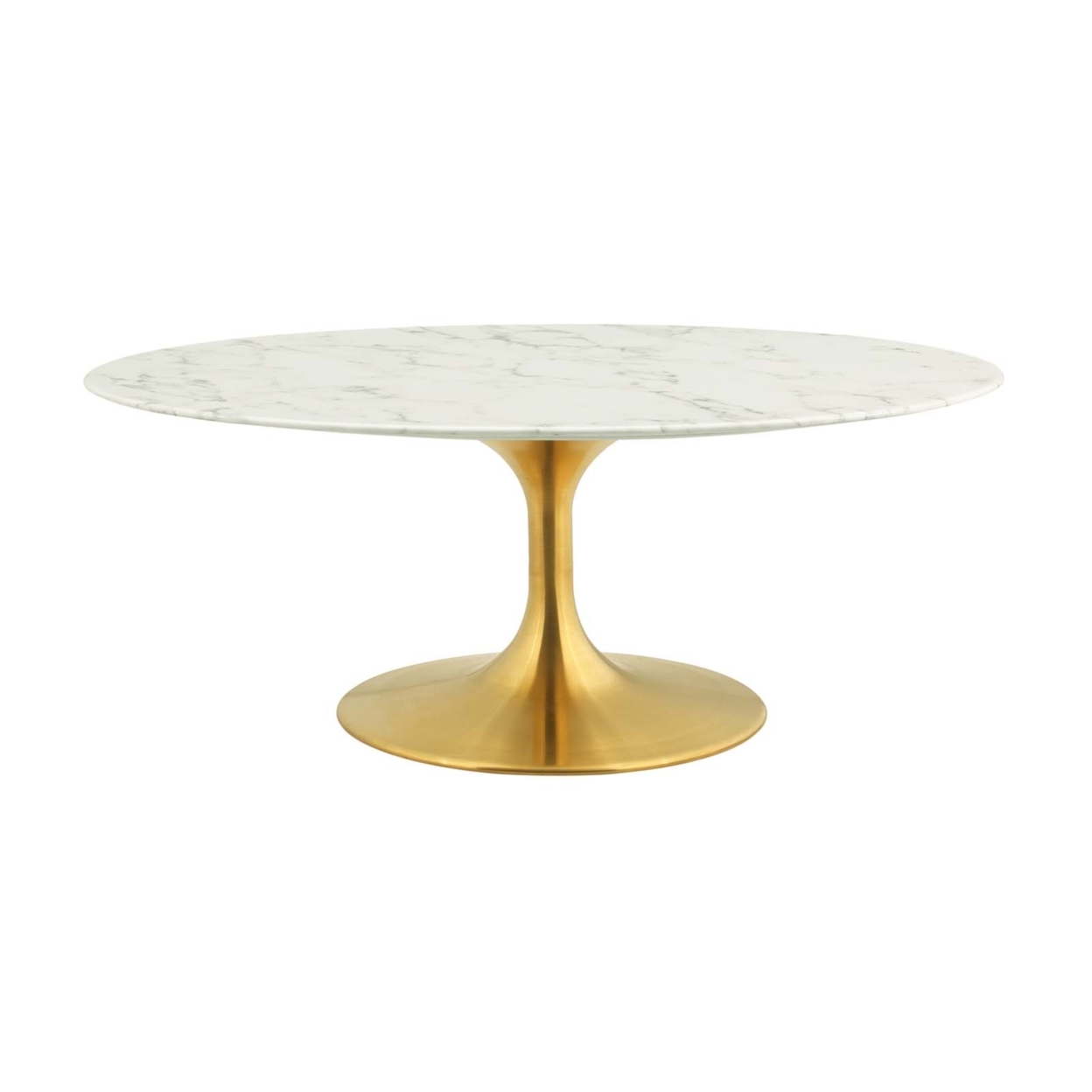 Lippa 42 Oval-Shaped Artifical Coffee Table (3249-GLD-WHI)