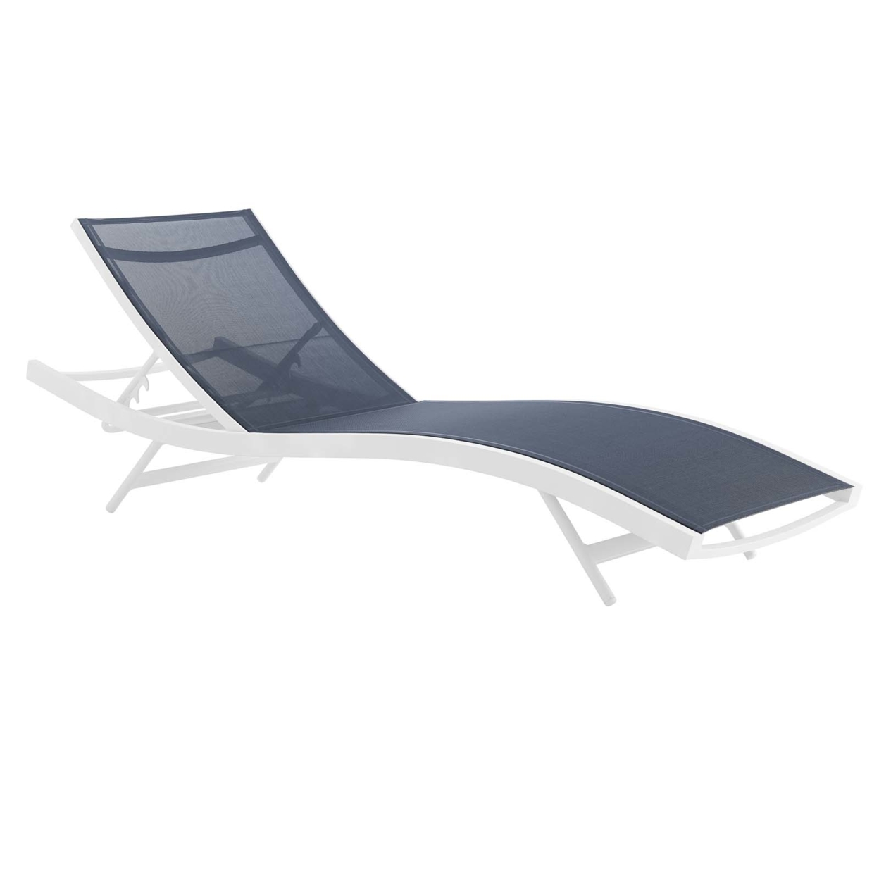 Glimpse Outdoor Patio Mesh Chaise Lounge Chair (3300-WHI-NAV)