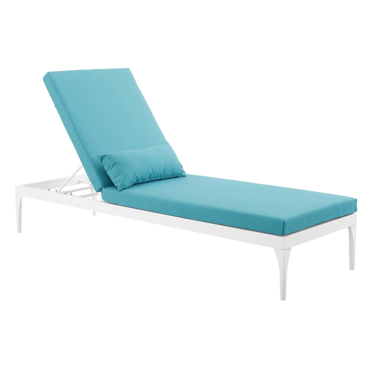 Perspective Cushion Outdoor Patio Chaise Lounge Chair (3301-WHI-TRQ)