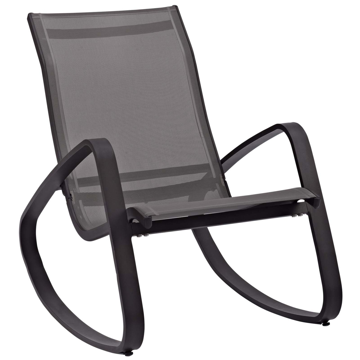 Traveler Rocking Outdoor Patio Mesh Sling Lounge Chair (3027-BLK-BLK)
