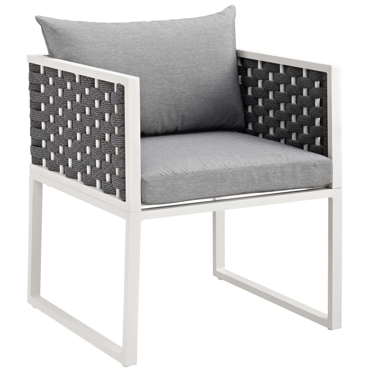 Stance Outdoor Patio Aluminum Dining Armchair (3053-WHI-GRY)