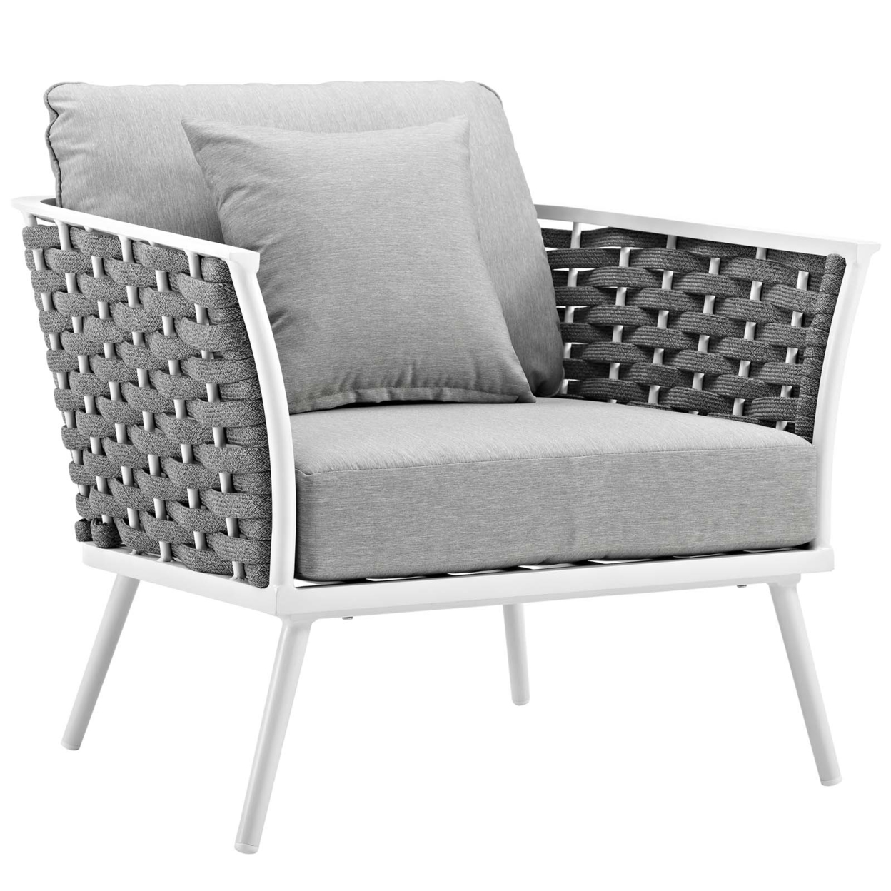 Stance Outdoor Patio Aluminum Armchair (3054-WHI-GRY)