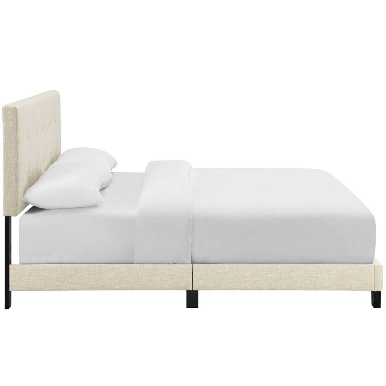Amira Queen Upholstered Fabric Bed (6001-BEI)