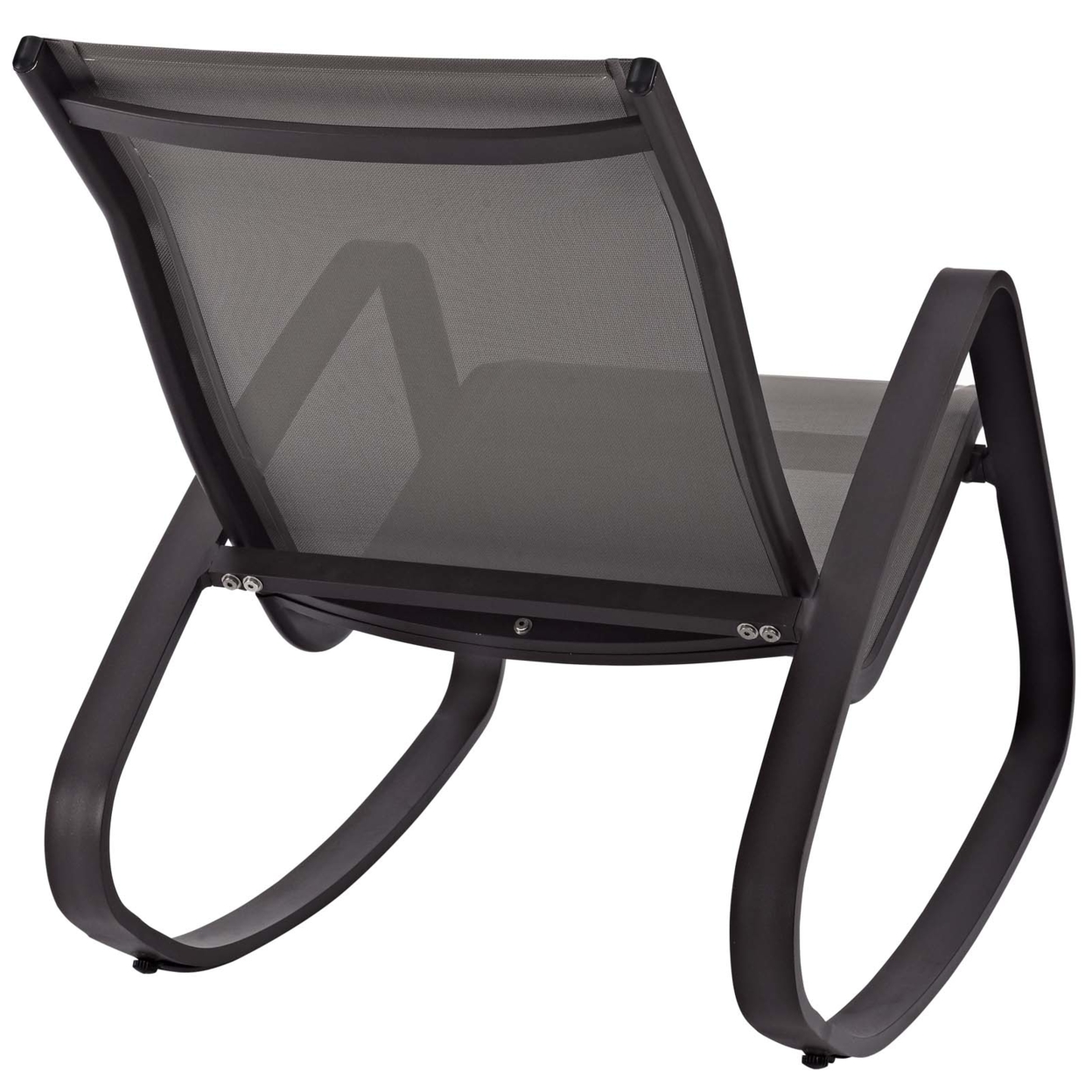 Traveler Rocking Outdoor Patio Mesh Sling Lounge Chair (3027-BLK-BLK)