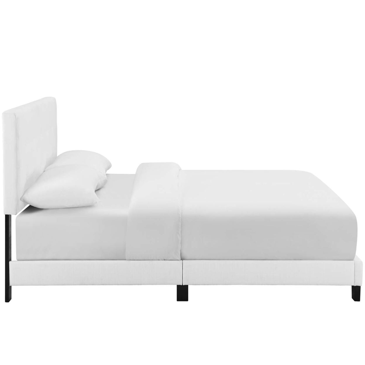 Amira King Upholstered Fabric Bed (6002-WHI)