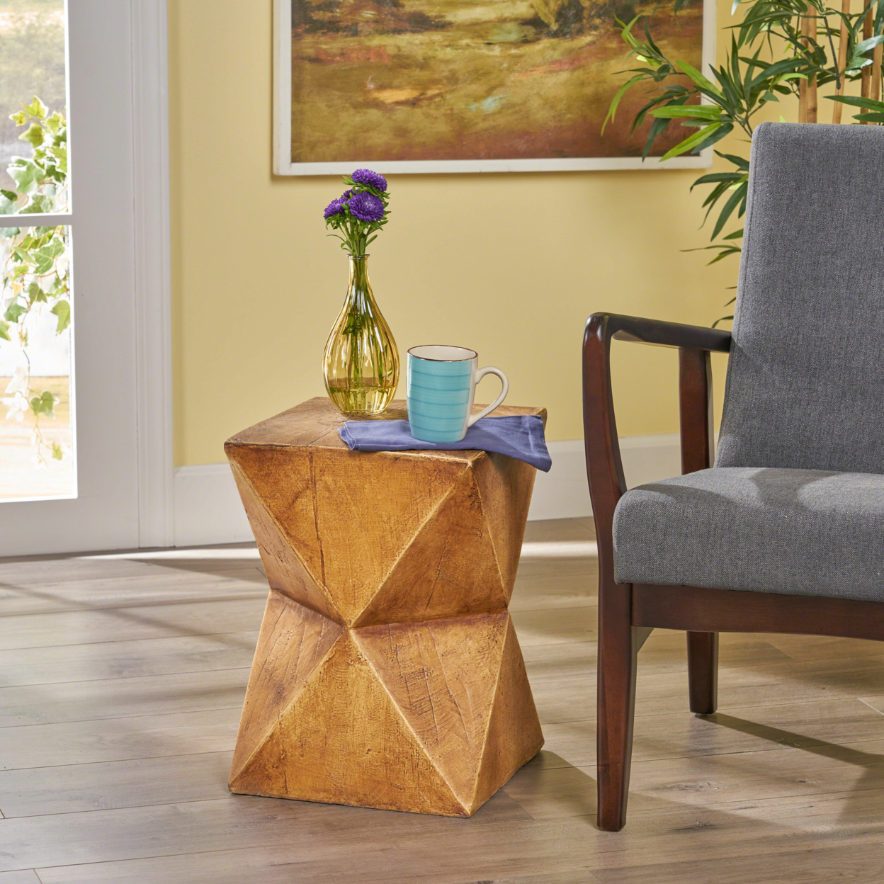 Manuel Light-Weight Concrete Accent Table - Natural