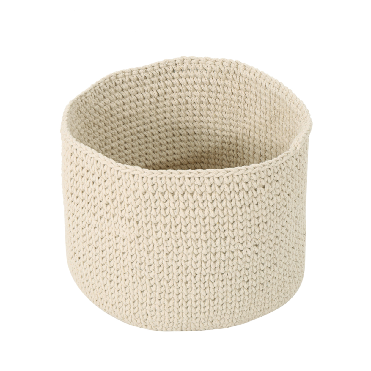 Moore Knitten Cotton Sundries Basket - Light Gray