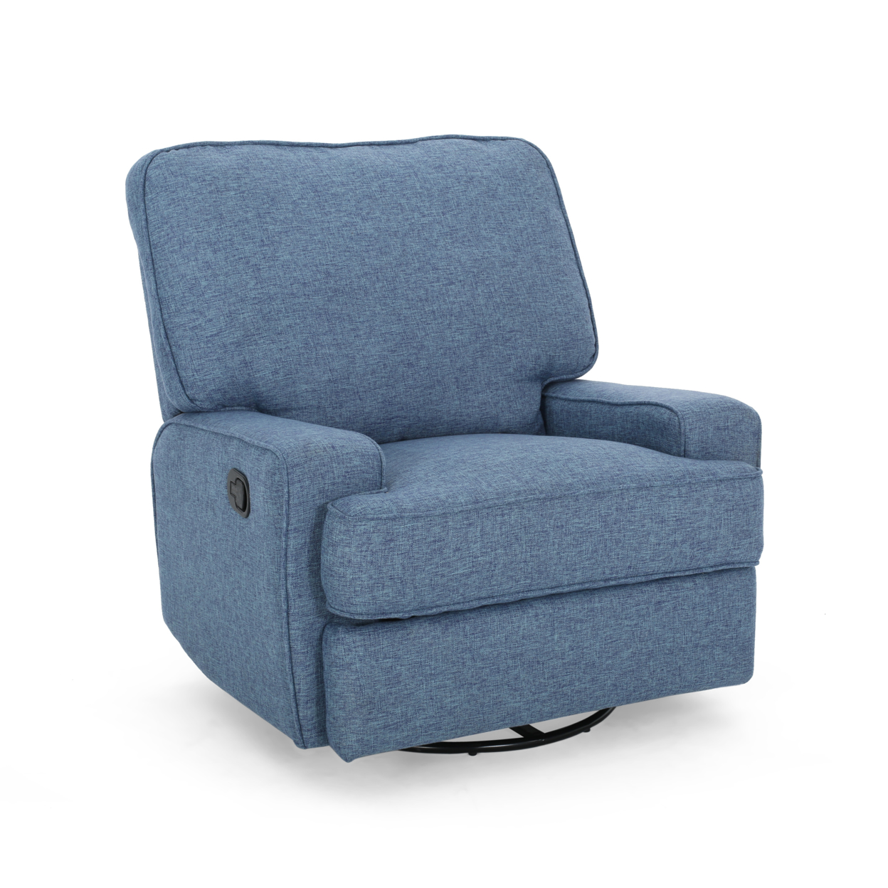 Sibyl Glider Recliner With Swivel, Traditional - Navy Blue