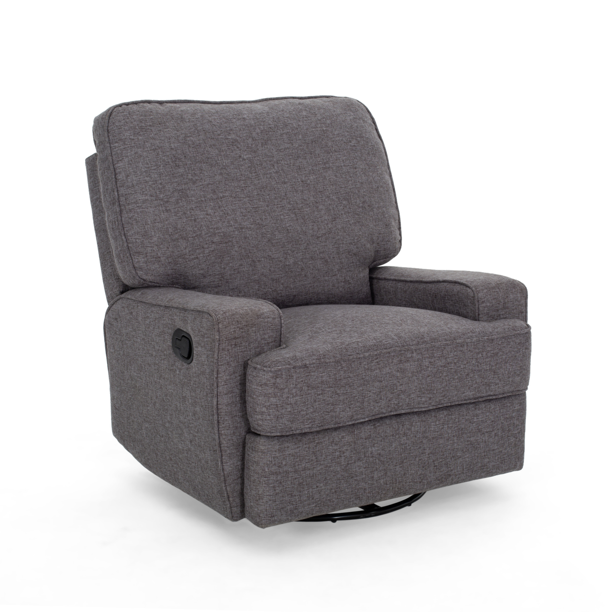 Sibyl Glider Recliner With Swivel, Traditional - Charcoal