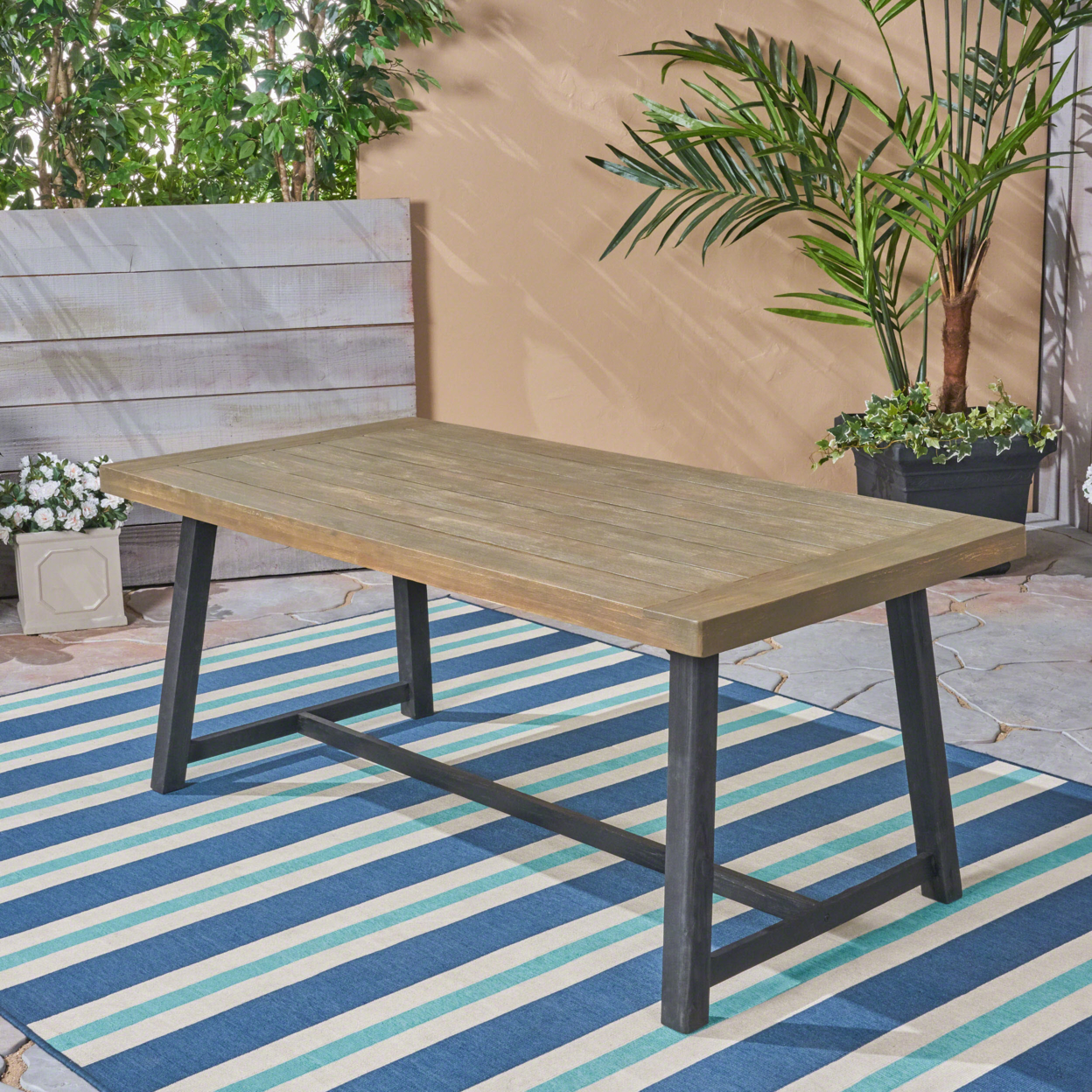 Toby Outdoor Acacia Wood Dining Table - Teak