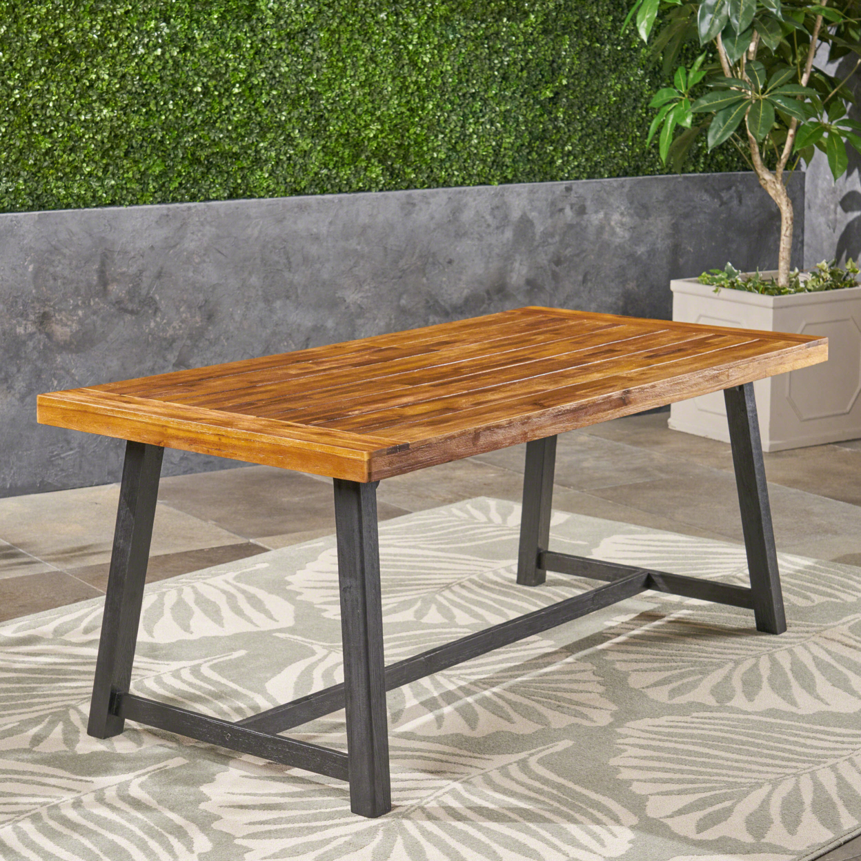 Toby Outdoor Acacia Wood Dining Table - Teak