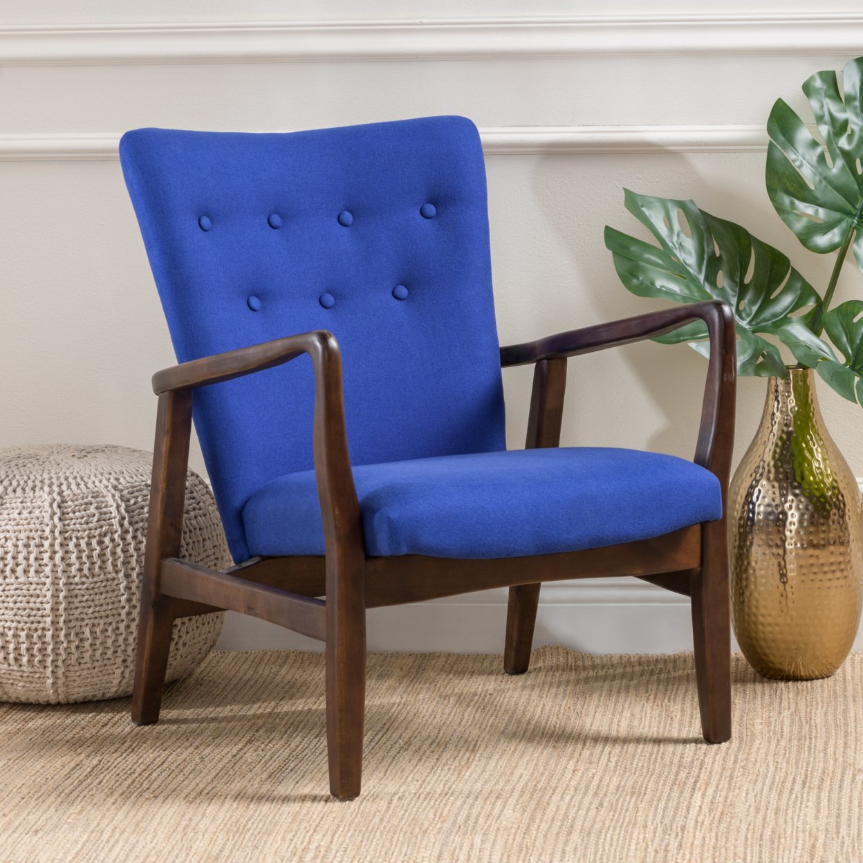 Suffolk French-Style Fabric Arm Chair - Wasabi, Single