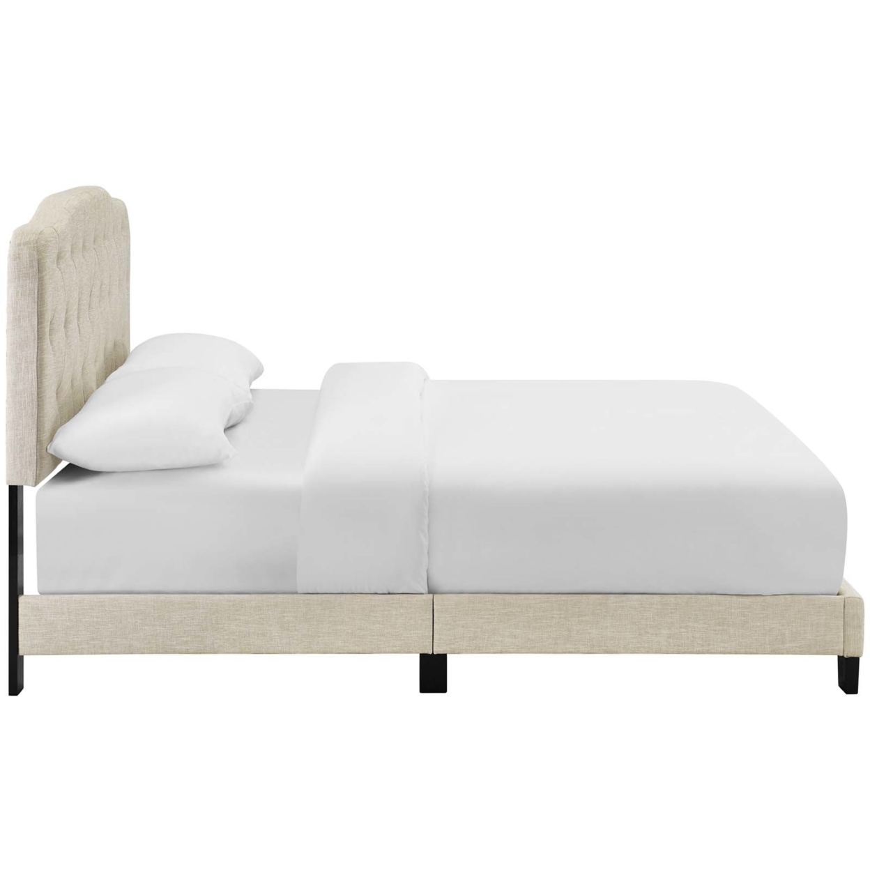 Amelia Queen Upholstered Fabric Bed (5840-BEI)