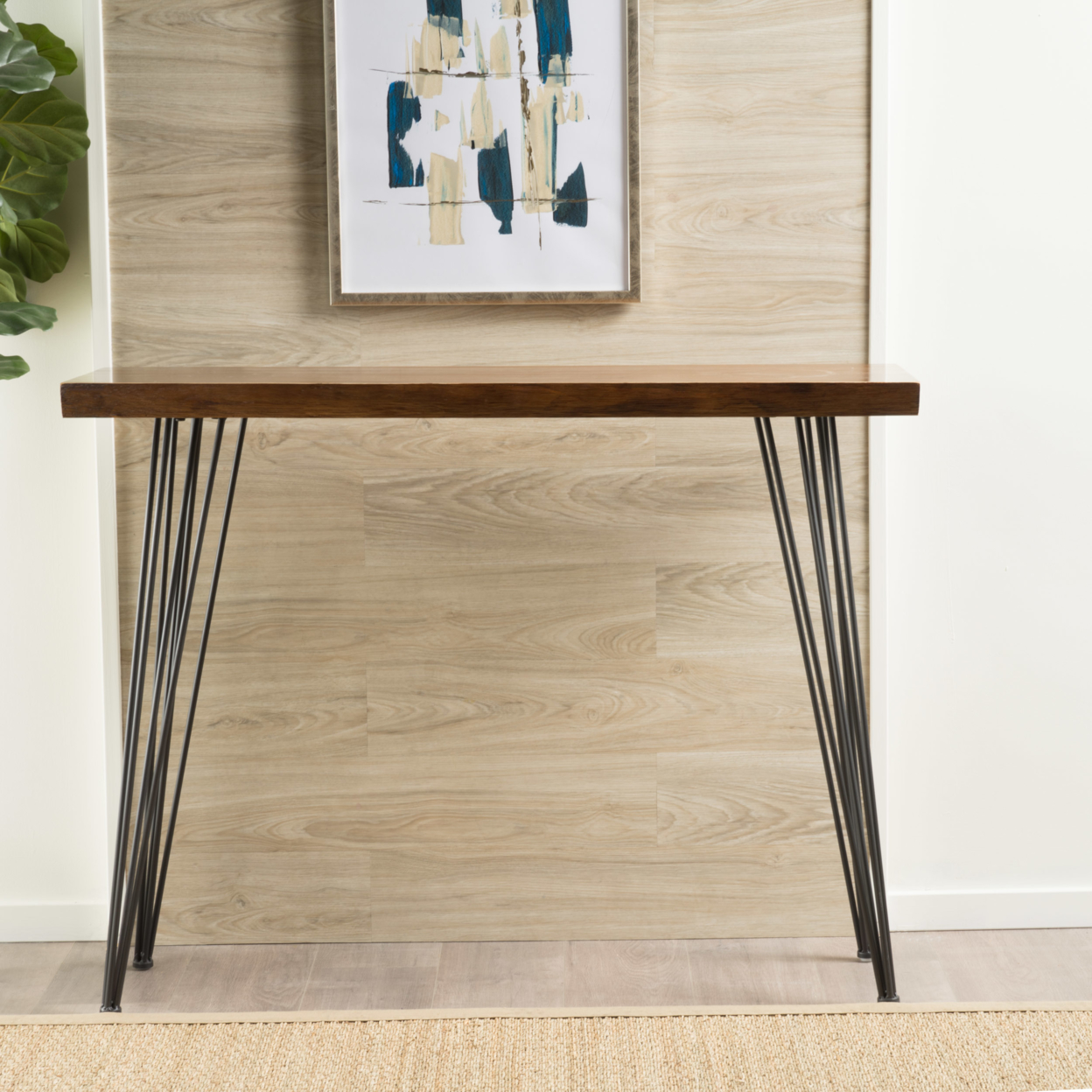 Regent Natural Finish Firwood Faux Live Edge Console Table