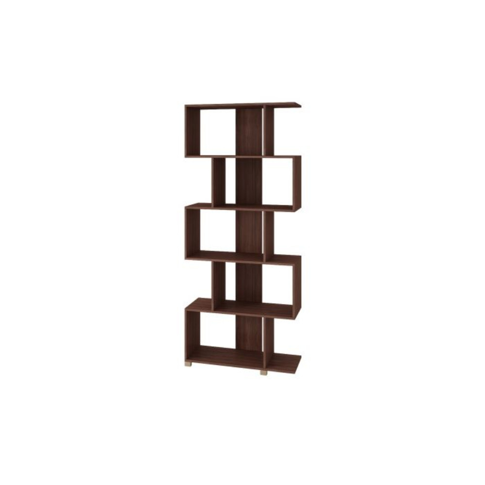 Accentuations by Manhattan Comfort Charming Petrolina Z- Shelf with 5 shelves in Nut Brown