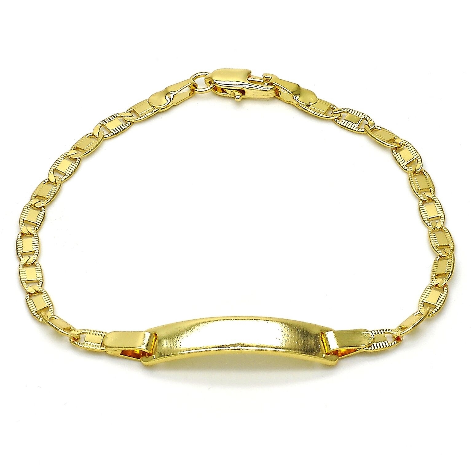 14K Gold Filled Mariner Mariner ID Bracelet,Polished Finish,Golden Tone 6''