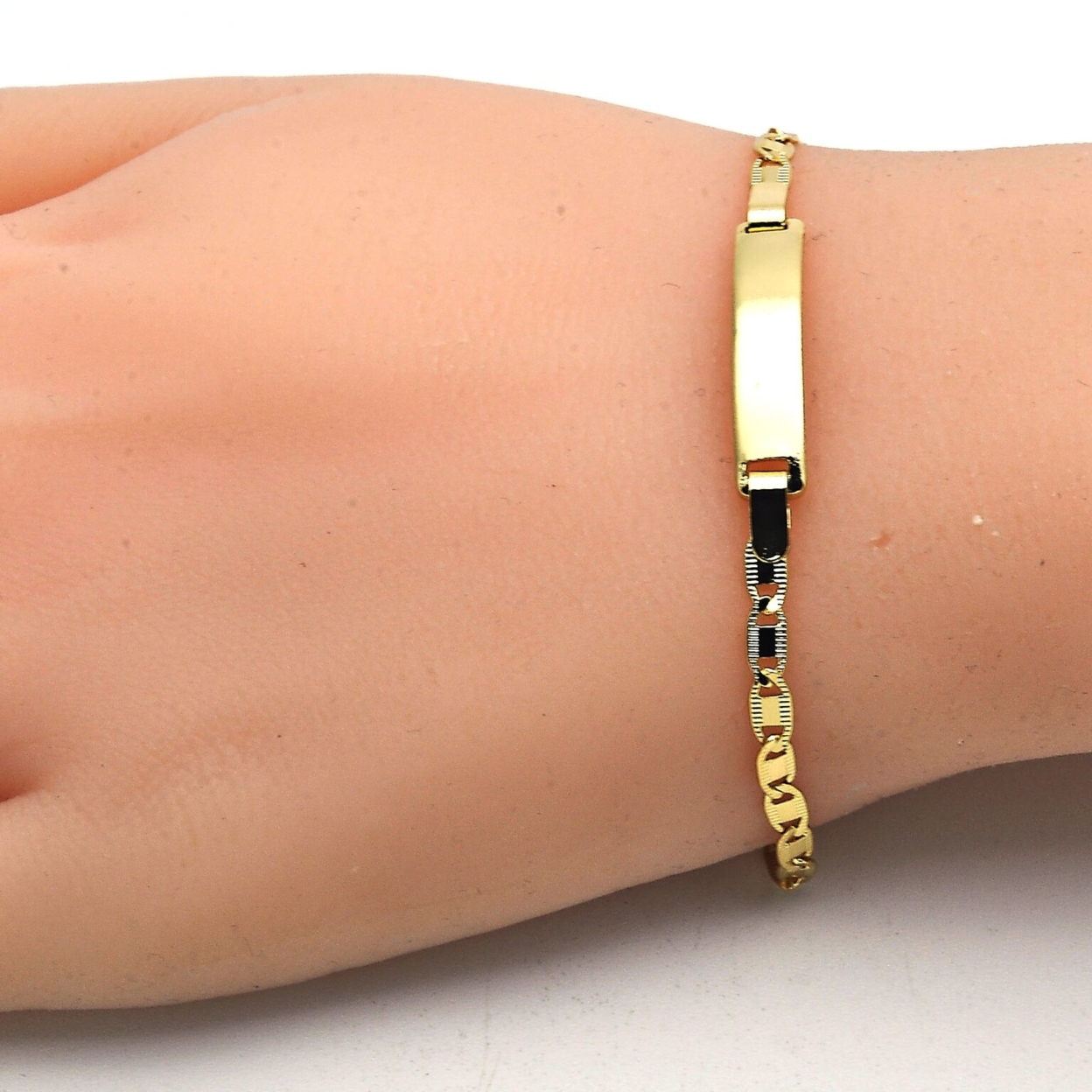 14K Gold Filled Mariner Mariner ID Bracelet,Polished Finish,Golden Tone 6''