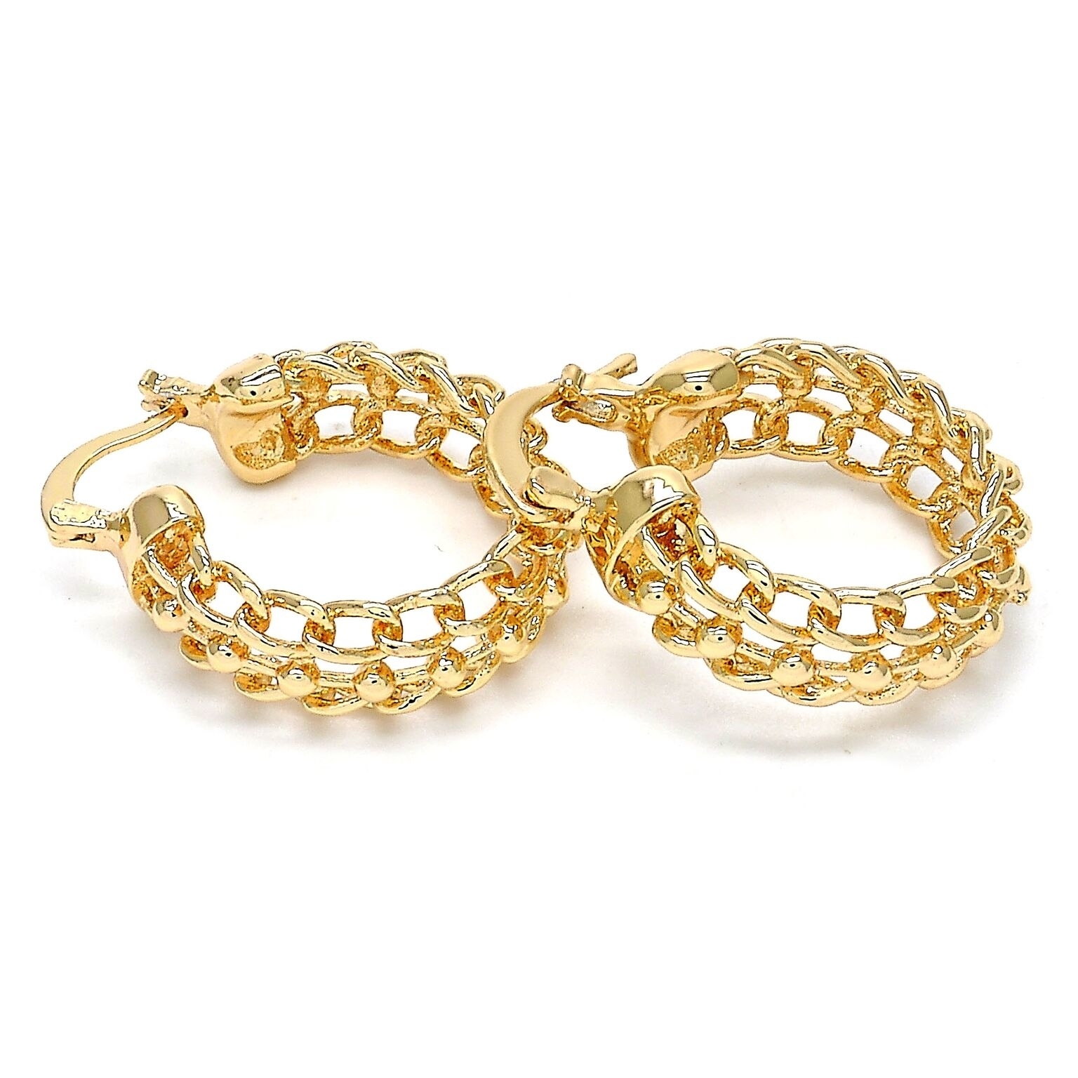 Gold Filled High Polish Finsh Cable Small HOOP Earring 25MM