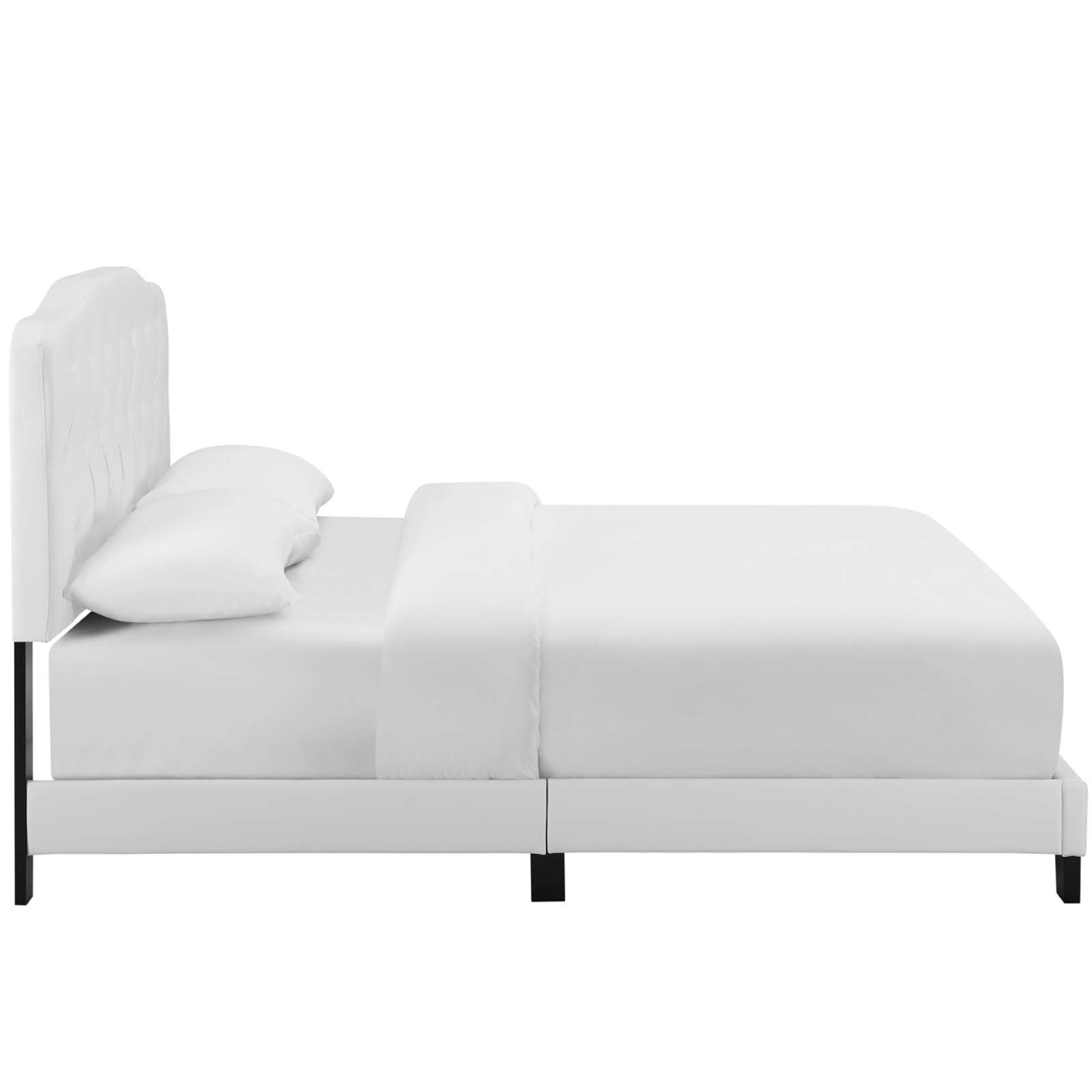 Amelia King Faux Leather Bed (5993-WHI)