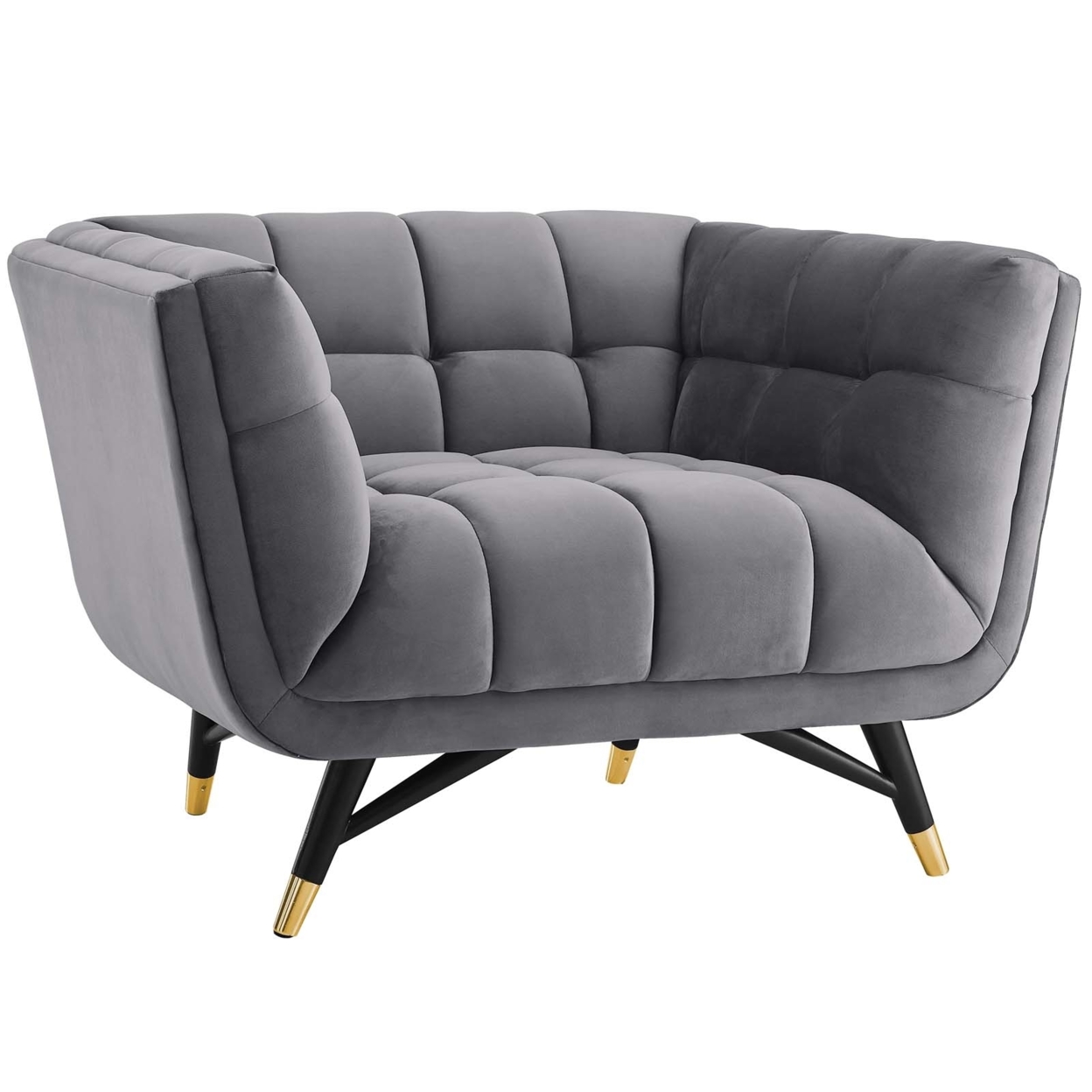 Adept Upholstered Velvet Armchair (3060-GRY)